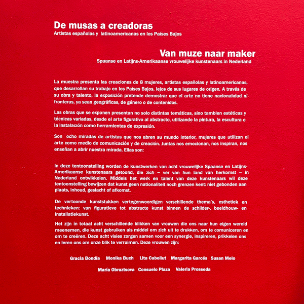 Tema de la Muestra de arte de musas a creadoras en el Instituto Cervantes Utrecht